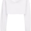 Women Long Sleeve Cropped Super Crop Top Hoodies Sweatshirt Aesthetic Punk Hip Hop Dance Sexy Rave Cloth