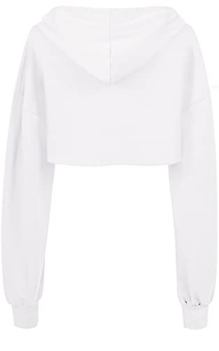 Women Long Sleeve Cropped Super Crop Top Hoodies Sweatshirt Aesthetic Punk Hip Hop Dance Sexy Rave Cloth