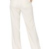 Women's Casual Linen Pants - 29", 32" Oceanside Drawstring Smocked Waist Beach Lounge Trousers with Pockets