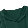 Women's Casual Long Sleeve Crop Top Hoodies Sweatshirt With Drawsting
