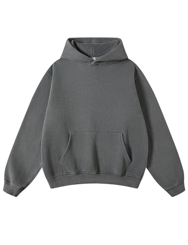 Hoodies for Men Heavyweight Fleece Sweatshirts Mens Acid Wash Athletic Hoodie Oversized Matching Pullover for Couples