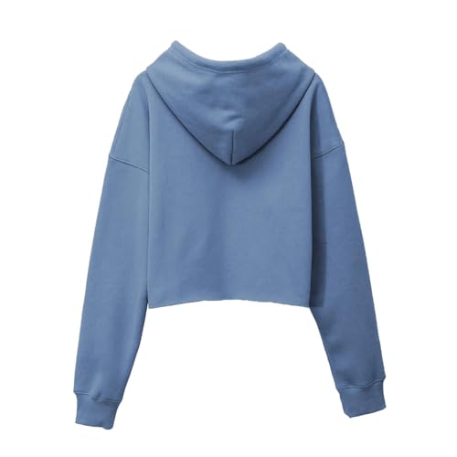 Women's Cropped Hoodies Long Sleeves Fleece Crop Top Sweatshirt with Hooded