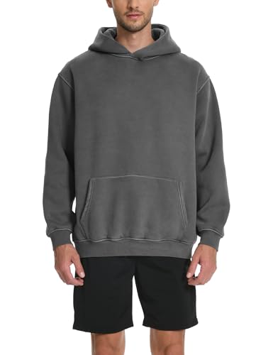 Hoodies for Men Heavyweight Fleece Sweatshirts Mens Acid Wash Athletic Hoodie Oversized Matching Pullover for Couples