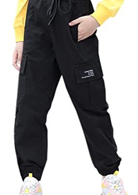 Girls & Womens Drawstring Cargo Jogger Pants,3 Years - Women 3XL