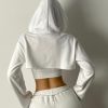 Women Long Sleeve Cropped Super Crop Top Hoodies Sweatshirt Aesthetic Punk Hip Hop Dance Sexy Rave Cloth