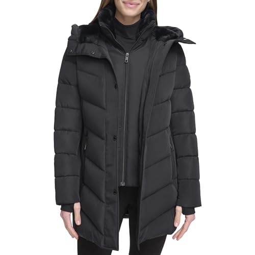 Women's Long Bib-Front Puffer Jacket