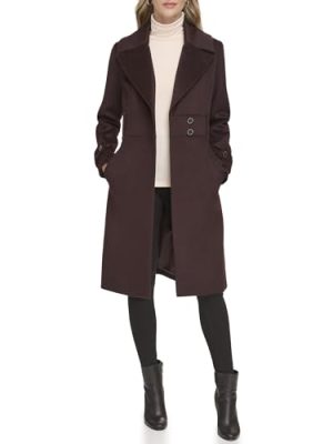 Women's Solid Wool Blend Trench Coat