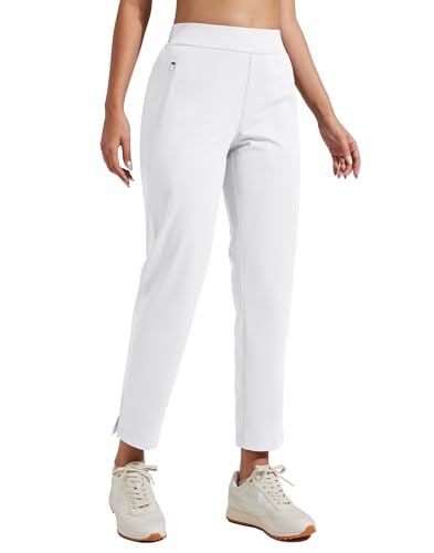 Womens Golf Pants with Zip Pockets High Waisted Stretch 7/8 Ankle Dress Work Business Casual Slacks Travel Pants