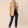 Women's Long Sleeves Double Breasted Button Winter Outerwear Pea Coat