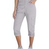Cargo Capri Pants for Women High Waisted Relaxed Fit Elastic Knit Waist Casual Capris Trousers Cropped Pants