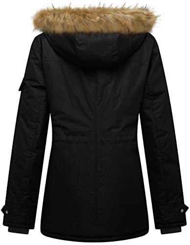 Women's Quilted Winter Coat Warm Puffer Jacket Thicken Parka with Removable Hood