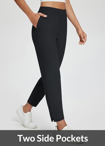 Womens Travel Pants Lightweight Stretch with Zipper Pockets Petite Ankle Dressy Golf Work Business Casual Slacks