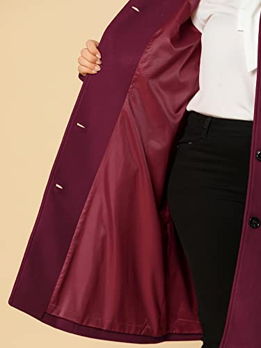 Women's Plus Size Single Breasted Belted Winter Long Coat
