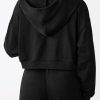 Cropped Zip Up Hoodie Women Long Sleeve Crop Sweatshirts Jackets
