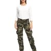 Womens Stretch Casual Cargo Work Pants Camo Combat Tactical Travel Pants with 8 Pockets