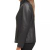 Women's Leather Wing Collared Jacket (Standard and Plus Size)