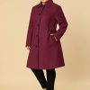 Women's Plus Size Single Breasted Belted Winter Long Coat