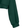 Women's Casual Long Sleeve Crop Top Hoodies Sweatshirt With Drawsting