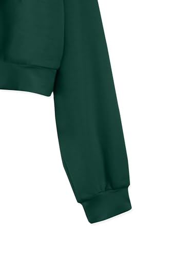 Women's Casual Long Sleeve Crop Top Hoodies Sweatshirt With Drawsting
