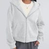 Zip Up Hoodies For Women Cropped Sweatshirts Fall Fashion Outfits 2025 Y2k Fleece Teen Girls Clothes