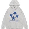 Star Embroidered Graphic Hoodie Y2k Oversize Vintage Long Sleeve Pullover 2025 Streetwear Outfits
