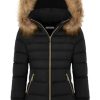 Thickened Winter Puffer Jacket with Removable Faux Fur Hood Fleece Lining