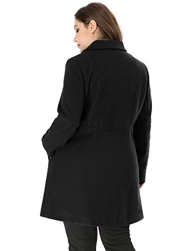 Women's Plus Size Coat A-Line Peter Pan Collar Double Breasted Fall Winter Peacoat
