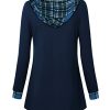 Women's Long Sleeve Hooded Tunic Tops Button Swing Pullover Hoodie Sweatshirts