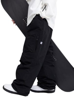 Womens Mens Baggy Ski Insulated Pants Waterproof Cargo Snow Pants Snowboard Outdoor Hiking Pants for Winter Sports