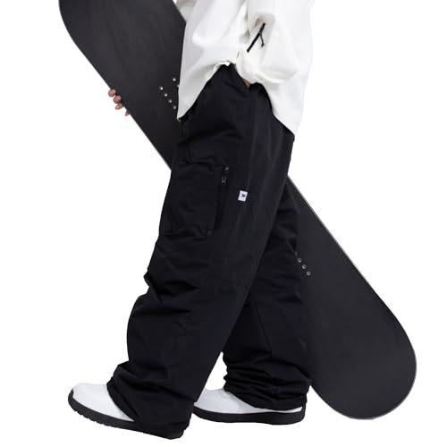 Womens Mens Baggy Ski Insulated Pants Waterproof Cargo Snow Pants Snowboard Outdoor Hiking Pants for Winter Sports