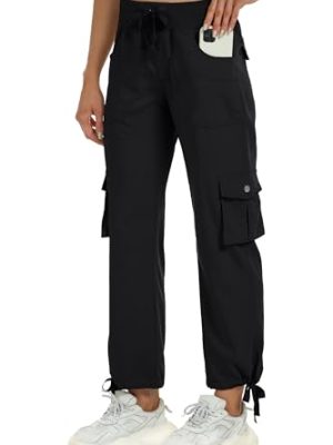 Women's Cargo Capris Hiking Pants Lightweight Quick Dry Outdoor Athletic Travel Casual Loose Comfy Cute Pockets
