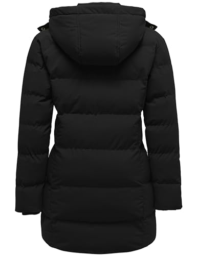 Women's Warm Thickened Parka Coat Winter Puffer Jacket with Removable Hood