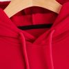 Women's Cropped Sweatshirt Long Sleeves Drawstring Pullover Simple Crop Hoodie