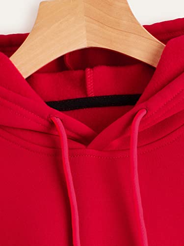 Women's Cropped Sweatshirt Long Sleeves Drawstring Pullover Simple Crop Hoodie