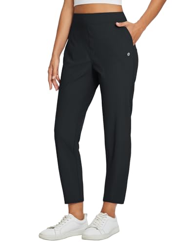 Womens Travel Pants Lightweight Stretch with Zipper Pockets Petite Ankle Dressy Golf Work Business Casual Slacks