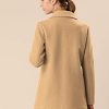 Women's Long Sleeves Double Breasted Button Winter Outerwear Pea Coat