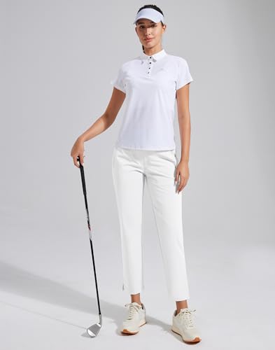 Womens Golf Pants with Zip Pockets High Waisted Stretch 7/8 Ankle Dress Work Business Casual Slacks Travel Pants