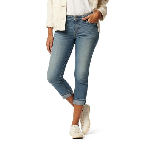 Women's Mid-Rise Slim Fit Capris Stretch Denim (Available in Plus Size)