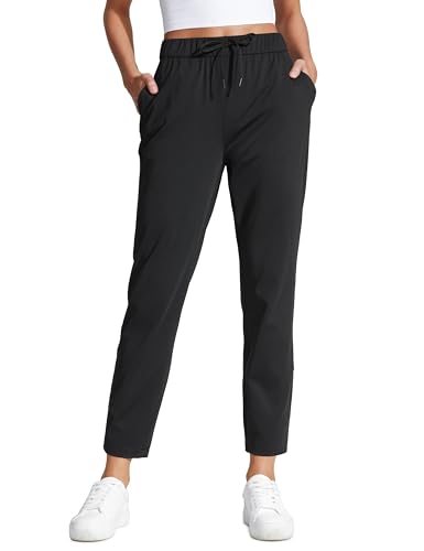 Womens 4-Way Stretch Ankle Golf Pants 7/8 Casual Dress Work Athletic Travel Workout Sweatpants with Pockets