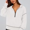 Women's 2025 Fall Hooded Sweatshirts Long Sleeve Half Zip Cropped Hoodies Pullover Winter Fashion Clothes