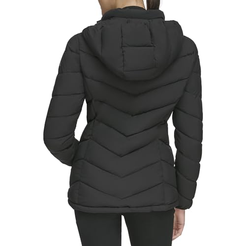 Women's Everyday Hooded Zip Front Puffer Long Sleeve Coat