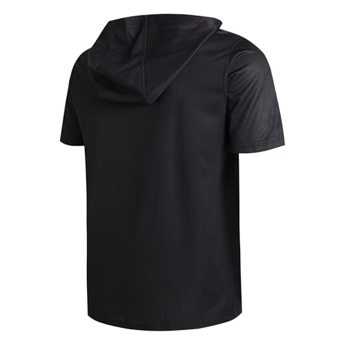 DEHANER Dry Fit Short Sleeve Hoodies For Men Workout Gym Athletic Pullover T-Shirts Lightweight Sweatshirts