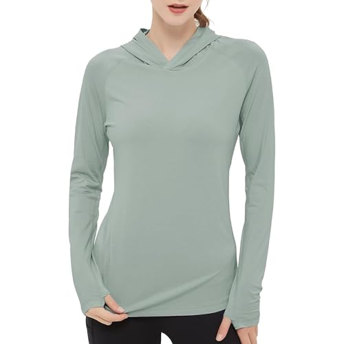 Women's Ultra-Soft Bamboo Viscose Hoodie UPF 50+ Sun Protection Long Sleeve Shirt