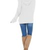 Women's Casual Lightweight Hoodies Long Sleeve White Drawstring Sweatshirts Loose Pullovers with Pocket