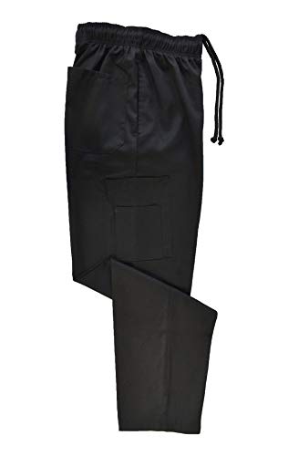 Classic 6 Pocket Black Chef Pants with Multi-Pack Quantities Available