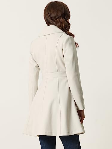 Winter Long Coat for Women's Lapel Collar Double Breast Coats