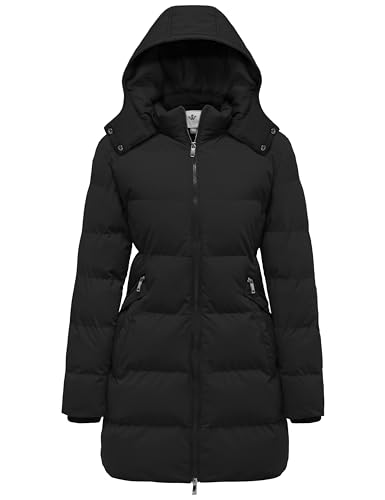 Women's Warm Thickened Parka Coat Winter Puffer Jacket with Removable Hood