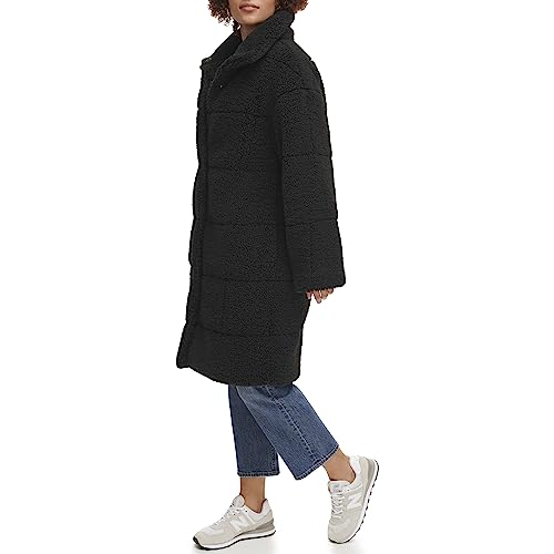 Women's Long Length Patchwork Quilted Teddy Coat