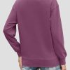 Womens Long Sleeve Sweatshirt Casual Crewneck Plain Pullover Tops with Pockets