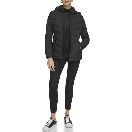 Women's Everyday Hooded Zip Front Puffer Long Sleeve Coat